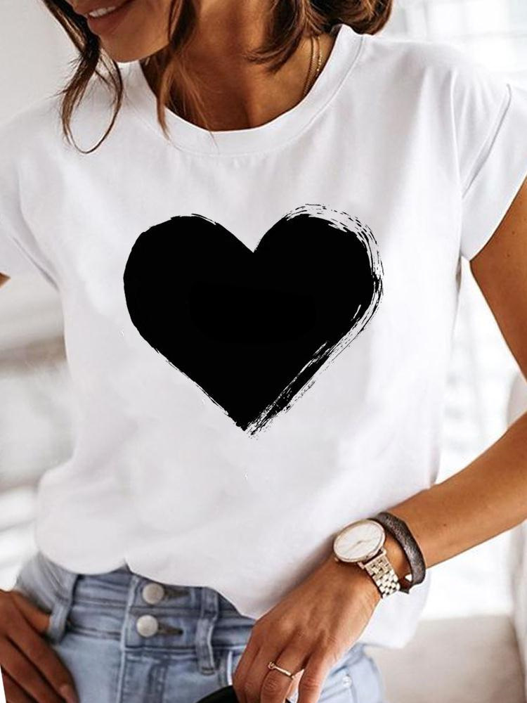 Heart Basic T-Shirt  | Womens  T-Shirts Clothing T-Shirts