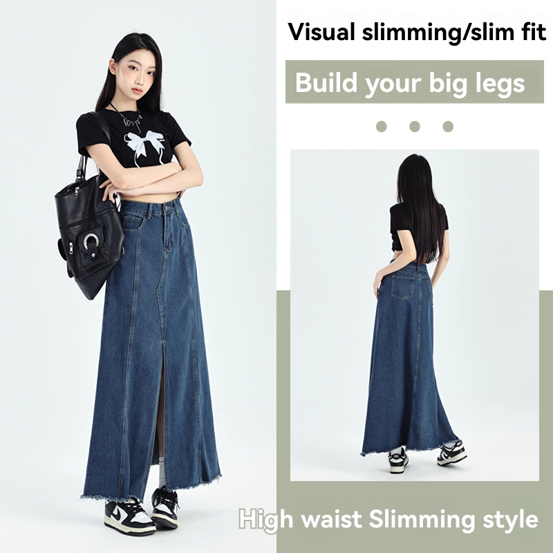 Long Denim Skirt  | Womens  Skirts And Shorts Clothing Skirts And Shorts