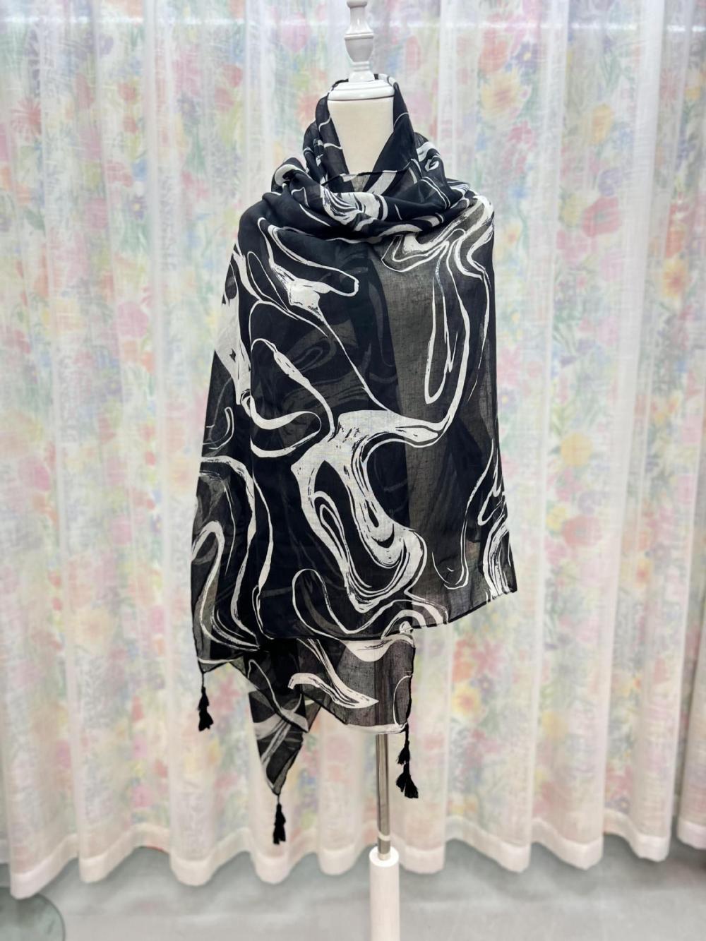 Long Scarf With Faces  | Womens  Scarves And Scarf Accessories Scarves And Scarf