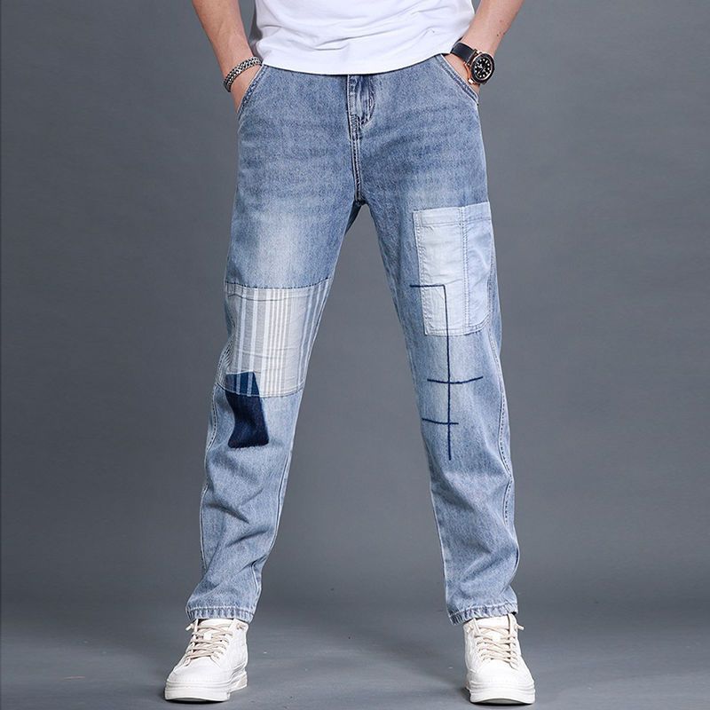 Patched Denim Pants  | Mens  Jeans And Trousers Clothing Jeans And Trousers