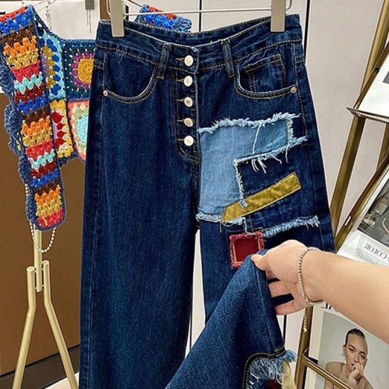 Patchwork Jeans  | Womens  Jeans Clothing Jeans