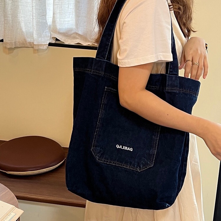 Reversible Denim Shopper Bag L  | Womens  Tote Bags Bags Tote Bags