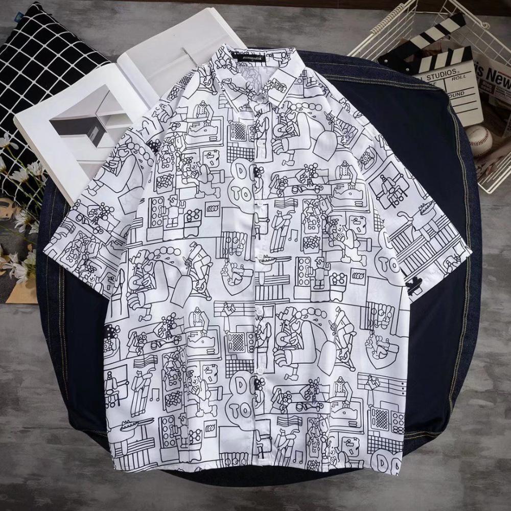 Shirt With Column Illustrations  | Mens  Shirts Clothing Mens