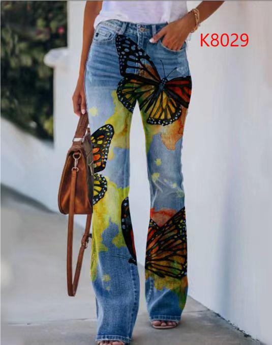 Straight Jeans With India Print  | Mens  Jeans And Trousers Clothing Jeans And Trousers