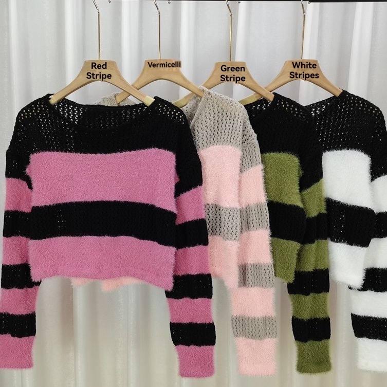 Two-Tone Striped Sweater  | Womens  Sweaters Clothing Sweaters