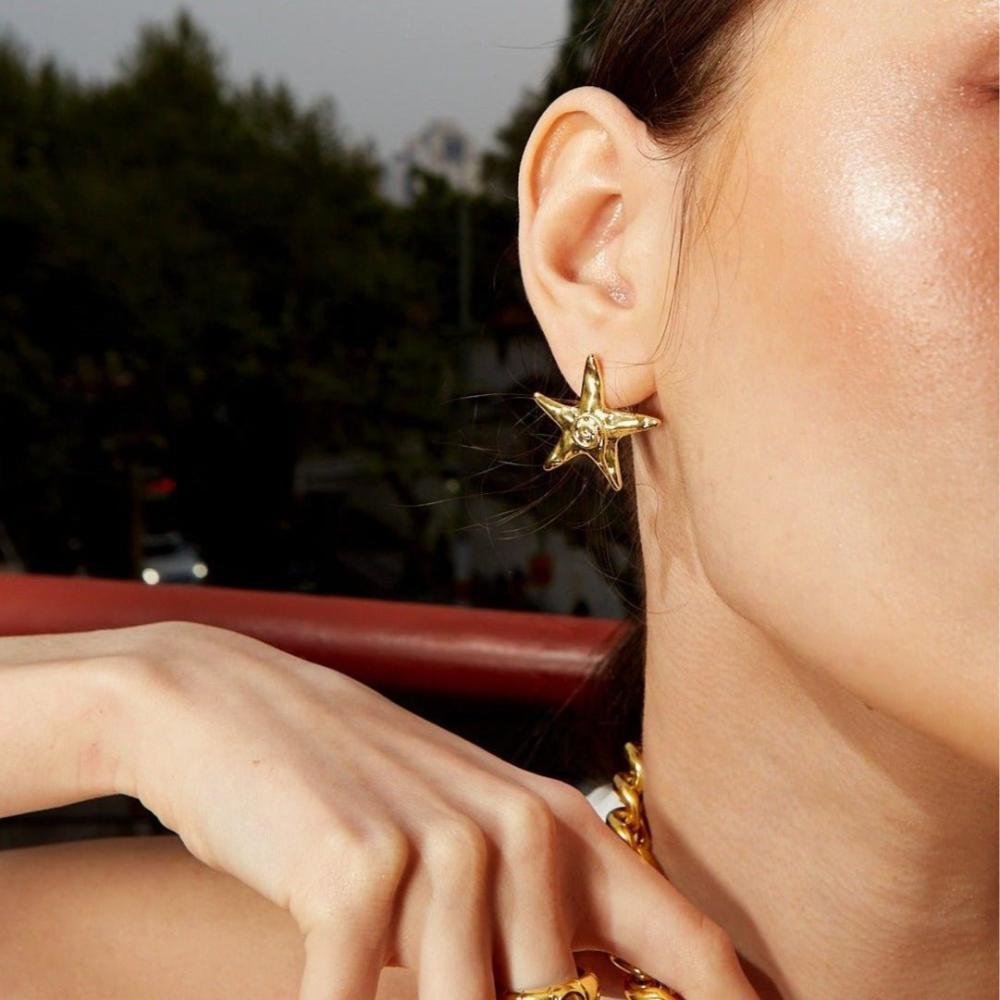 Zalio Gold-Plated Star Earrings  | Womens  Jewelry Accessories Jewelry